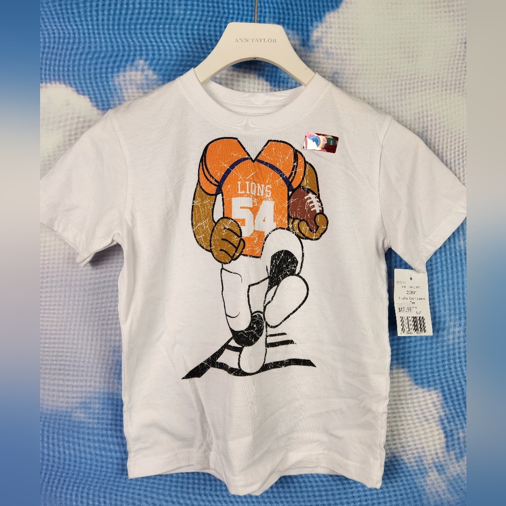 College Kids Lions Football Toddler Short Sleeve Shirt Size 5/6T